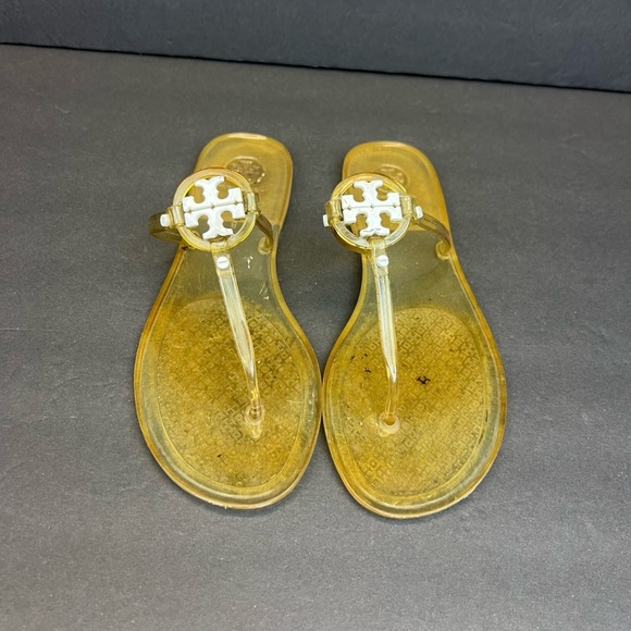 Tory Burch Mini Miller Jelly Sandals Citrus Yellow Women's Size 8 - Picture 5 of 8